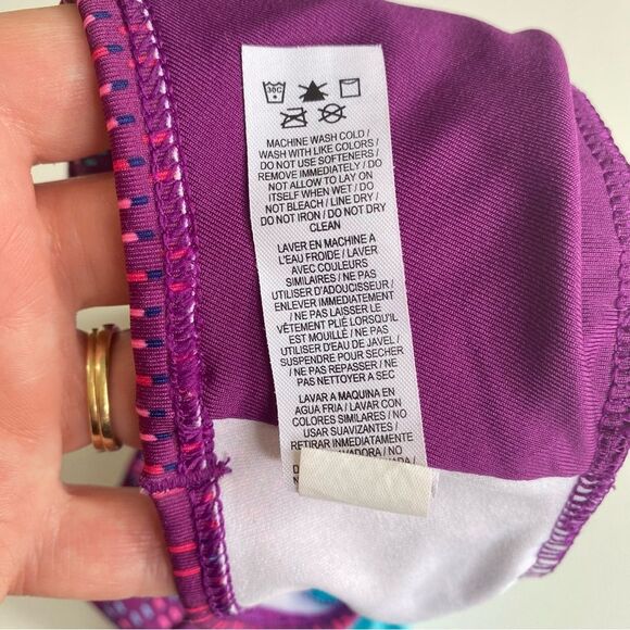Nike Pro Dri-Fit Girls Swoosh Athletic Sports Bra Purple Blue Sz L - Picture 7 of 8